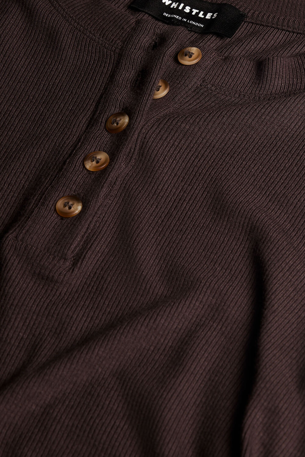 Brown Essential Rib Henley