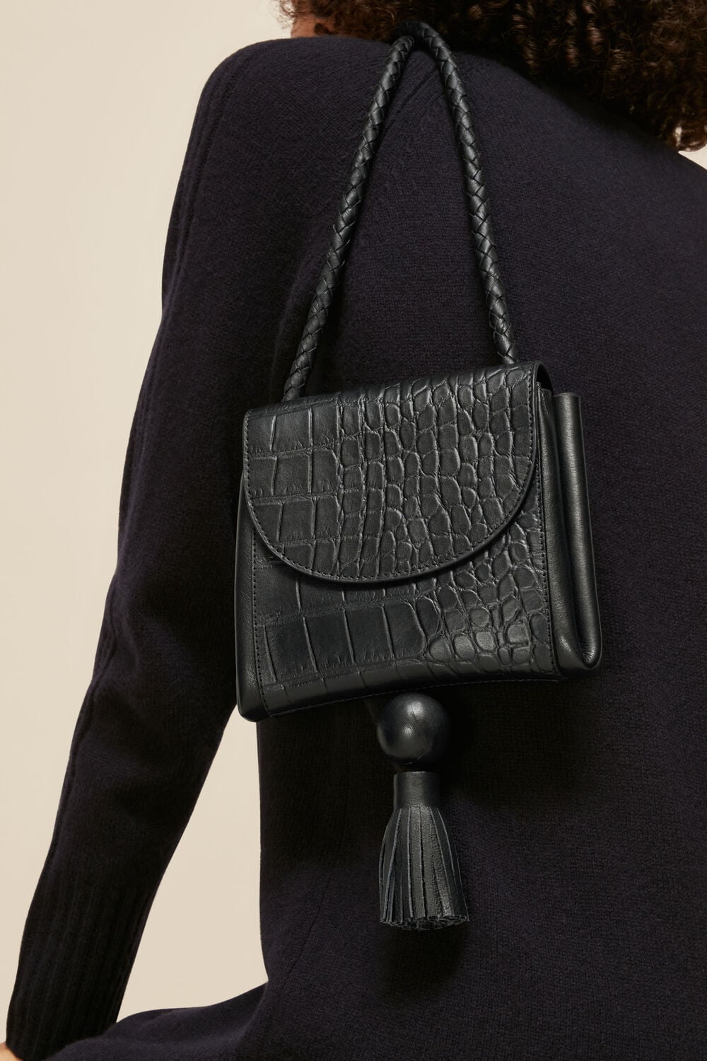 Arden Croc Tassel Bag