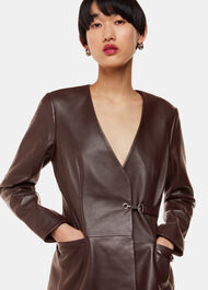 Josie Wrap Leather Blazer