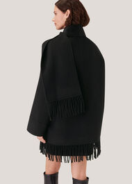 Double Face Wool Fringe Coat