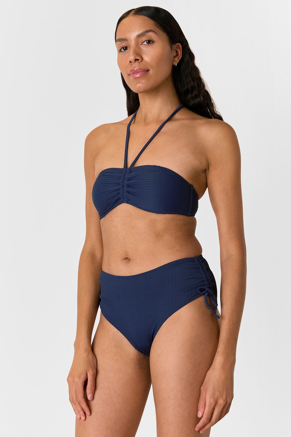 Navy Mixed Rib Bikini Bottom