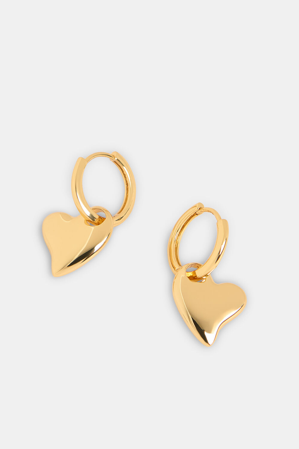 Curved Heart Huggie Hoop