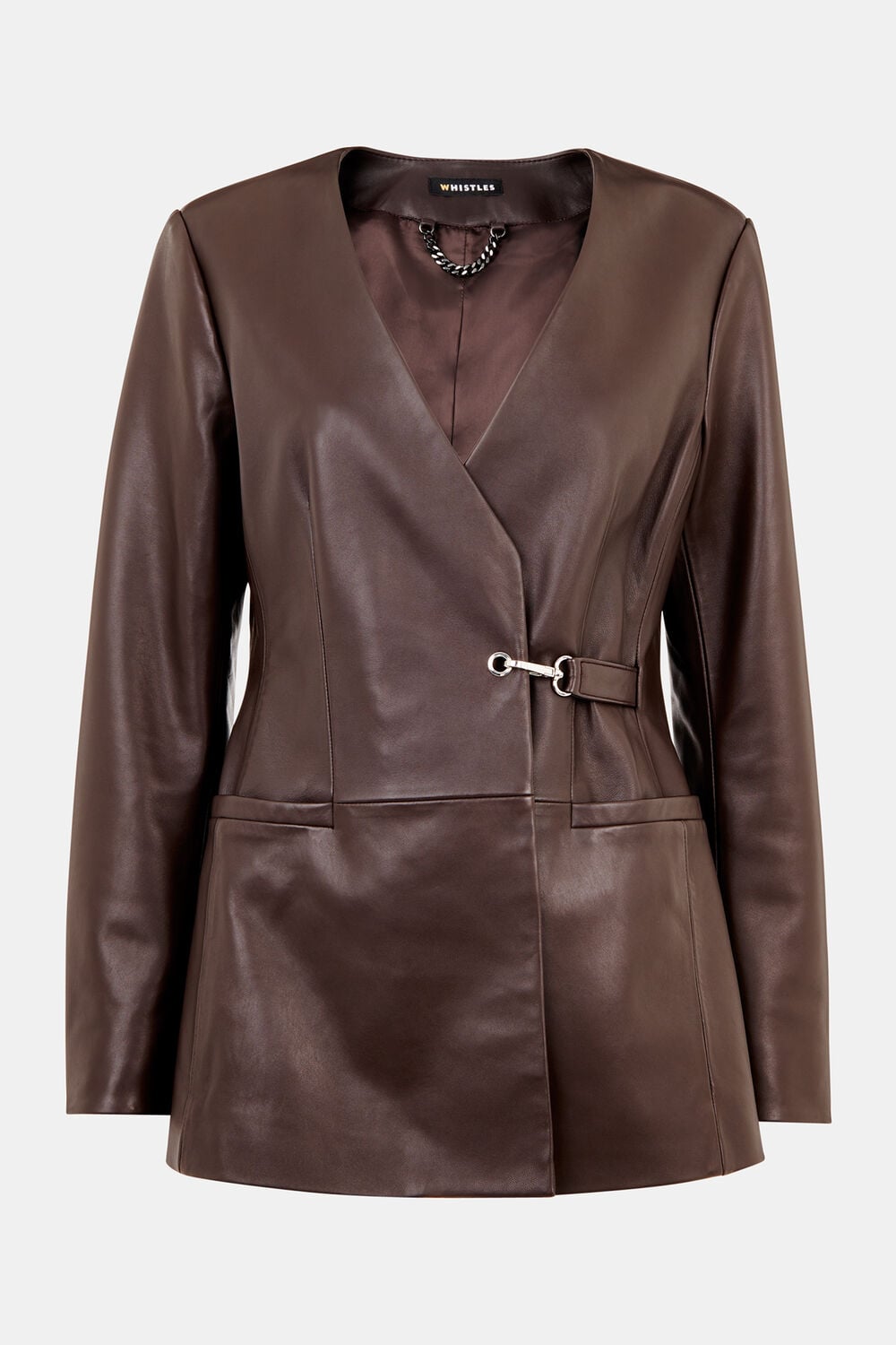 Josie Wrap Leather Blazer