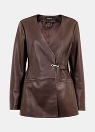 Josie Wrap Leather Blazer