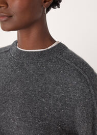 Cashmere Fleck Seam Neck Knit