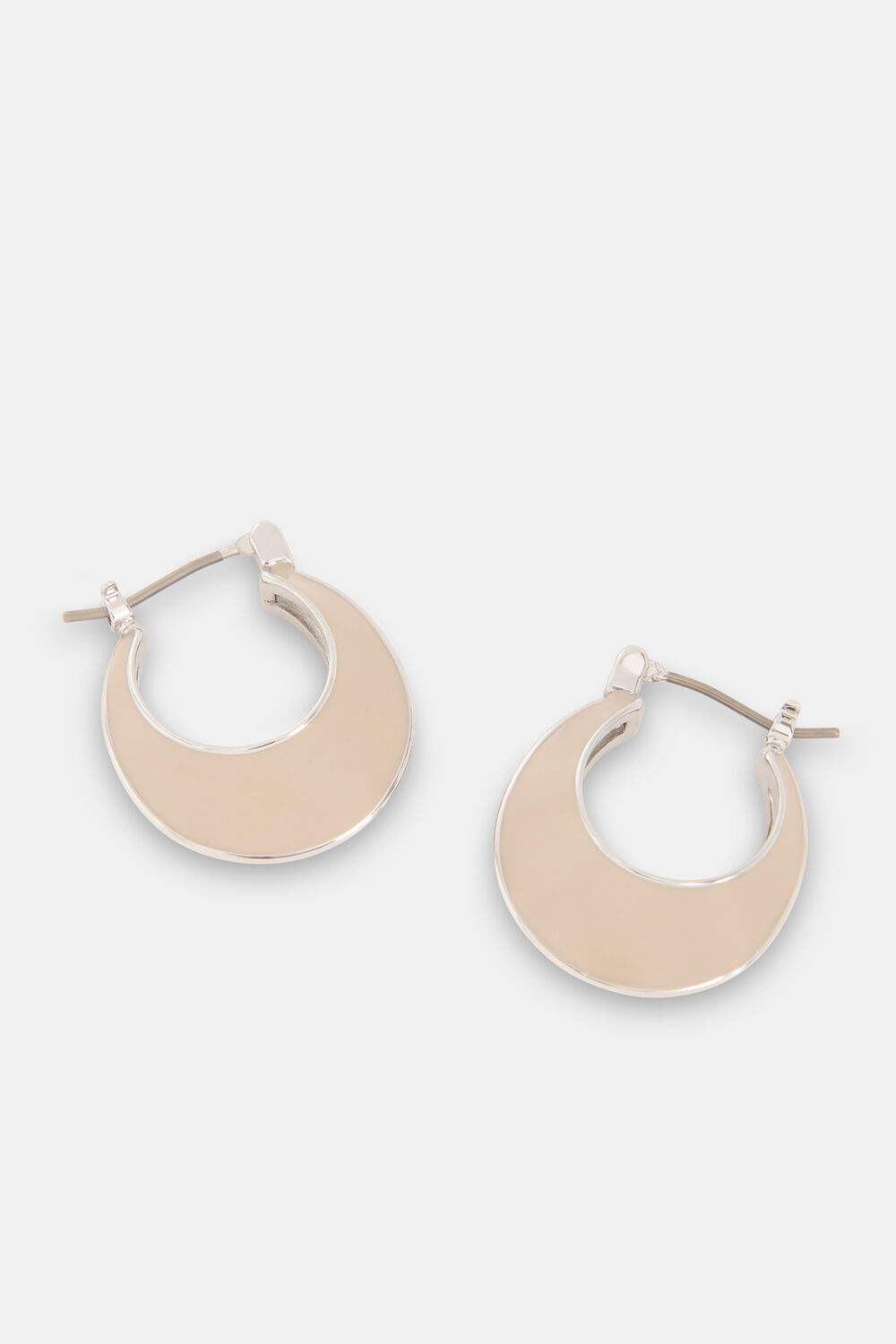 Taupe Enamel Curved Earring