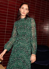 Petal Animal Pleated Dress