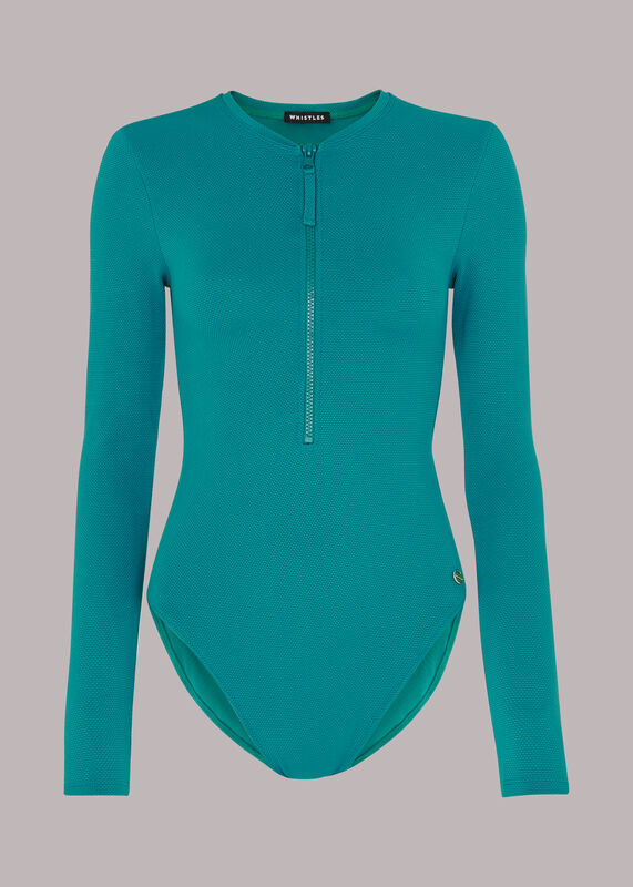 Long Sleeve Texture Swimsuit