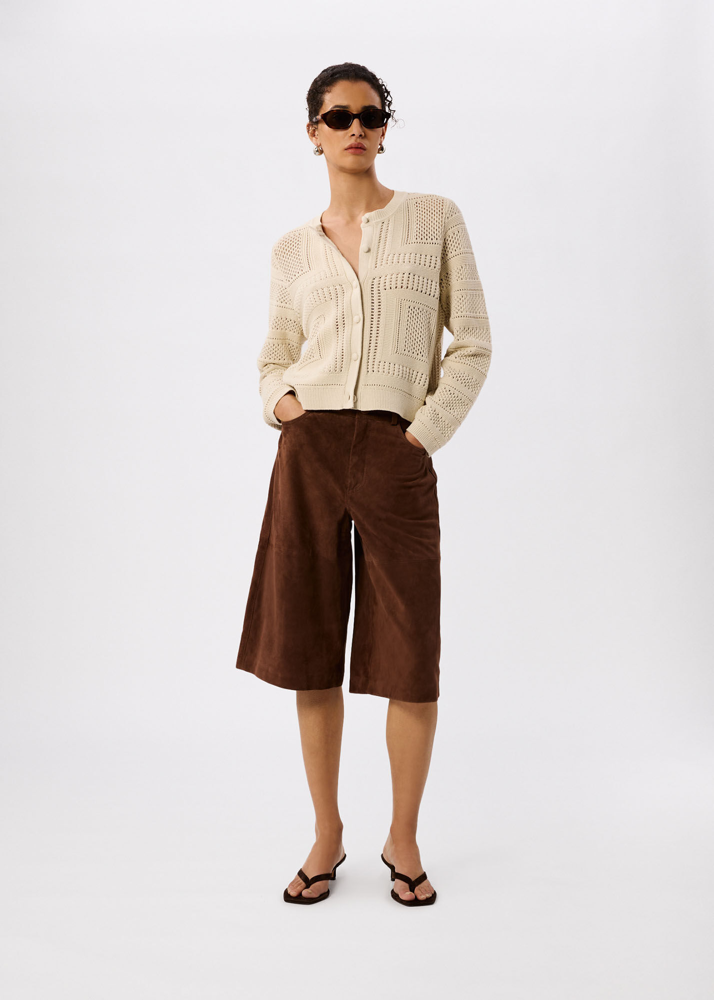 Ivory Crochet Detail Cardigan | WHISTLES | Whistles US |