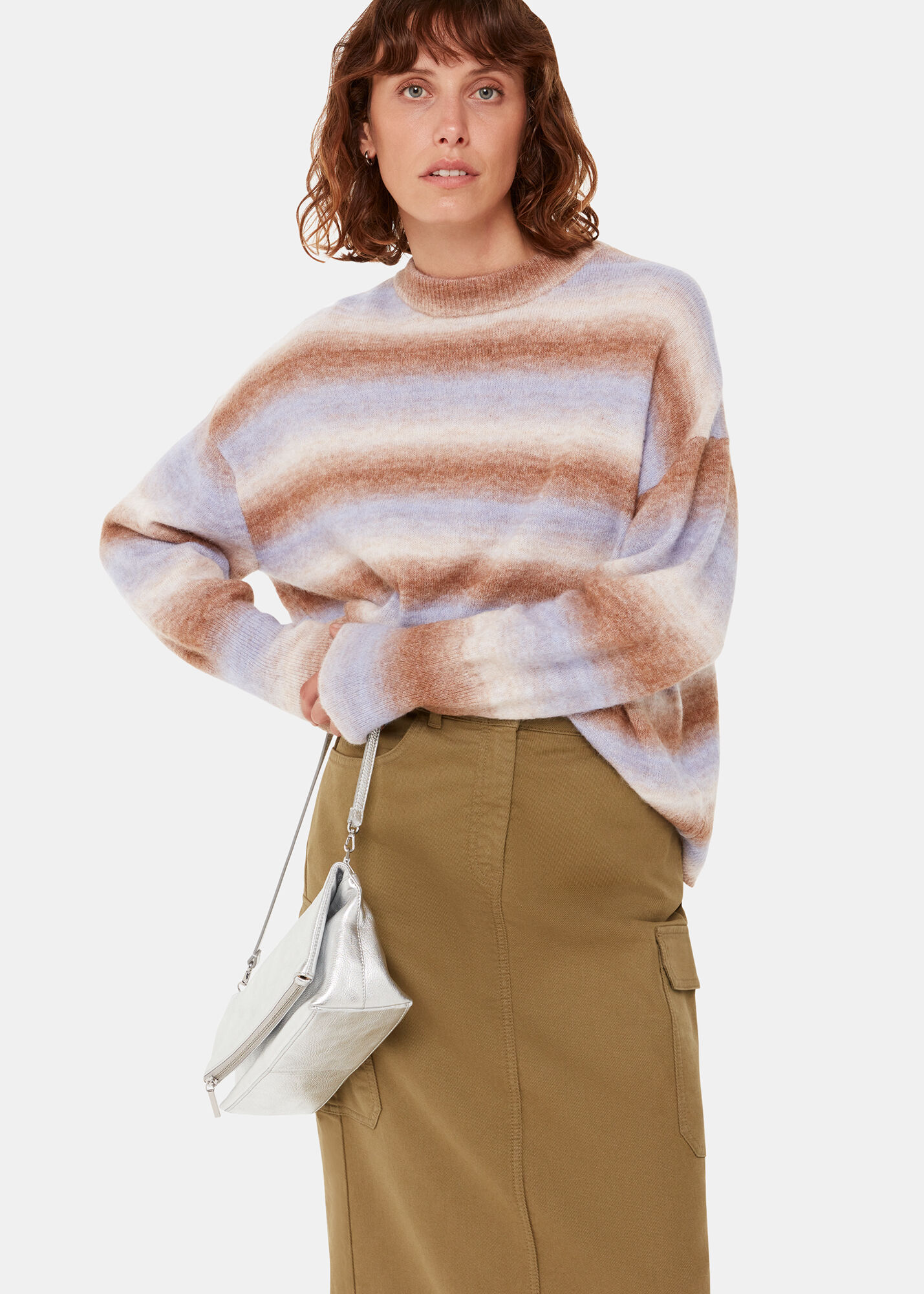 Multicolour Space Dyed Alpaca Crew Neck WHISTLES