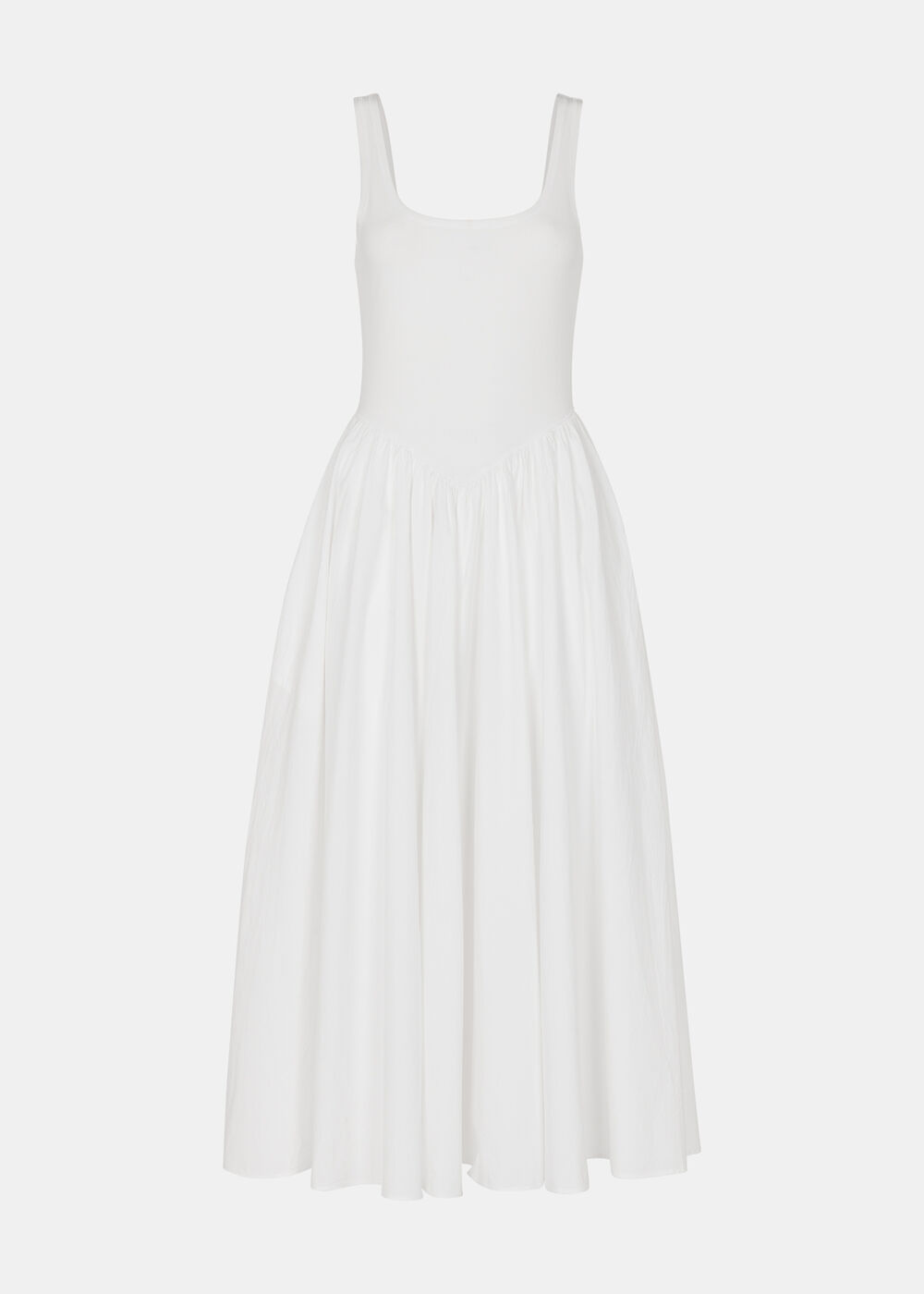 Poplin Cotton Mix Midi Dress