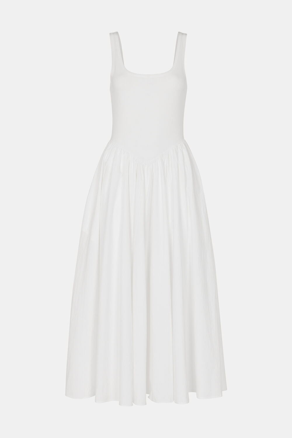 Poplin Cotton Mix Midi Dress