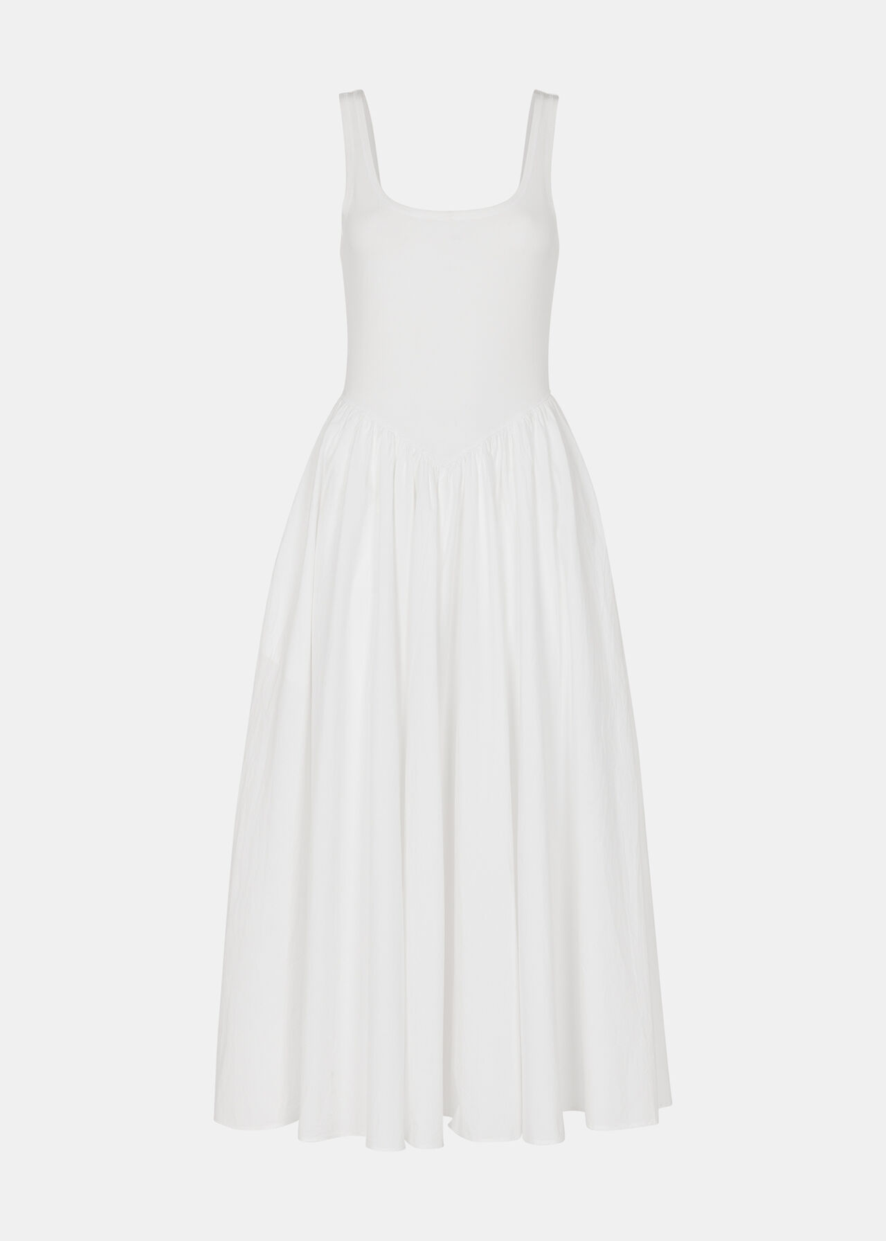 Poplin Cotton Mix Midi Dress