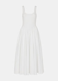 Poplin Cotton Mix Midi Dress