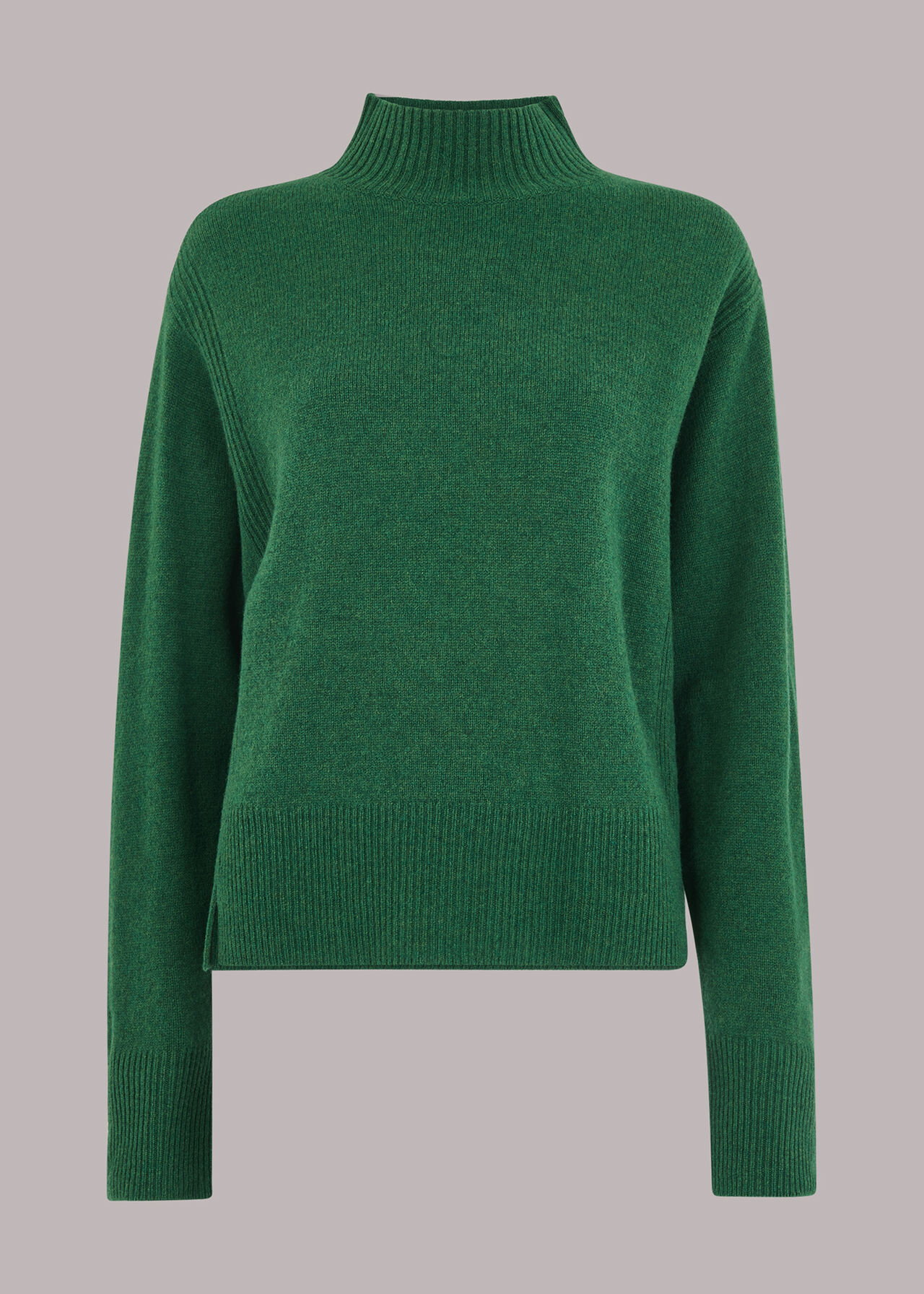 Green Ferne Wool Funnel Neck Jumper WHISTLES