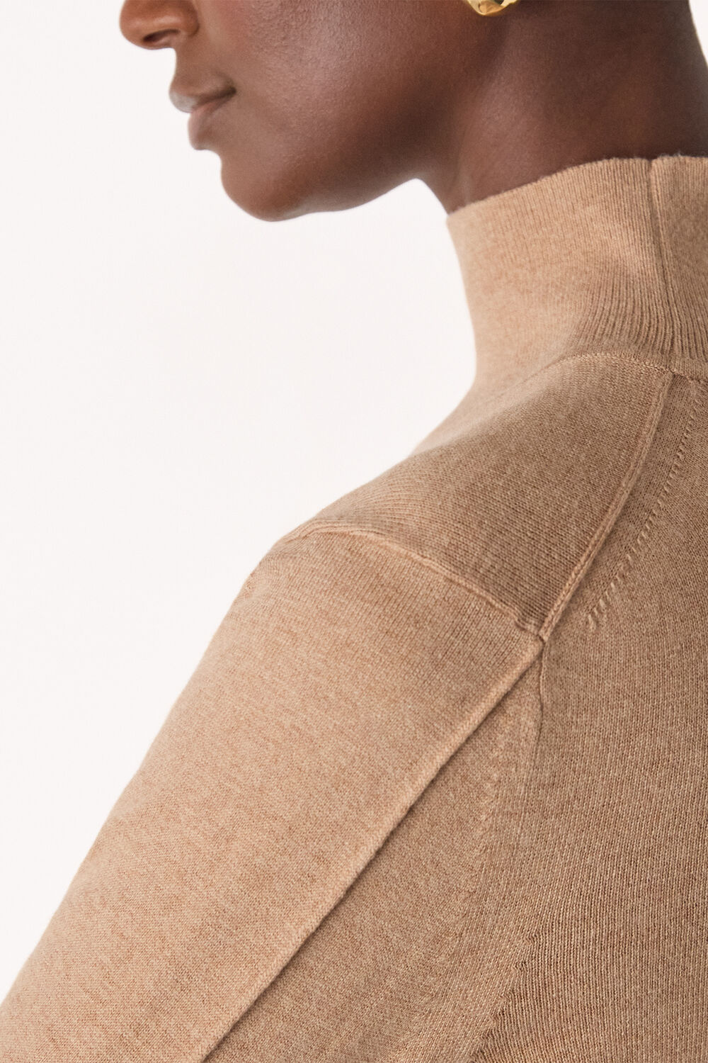 Fine Wool Mix Funnel Neck Knit