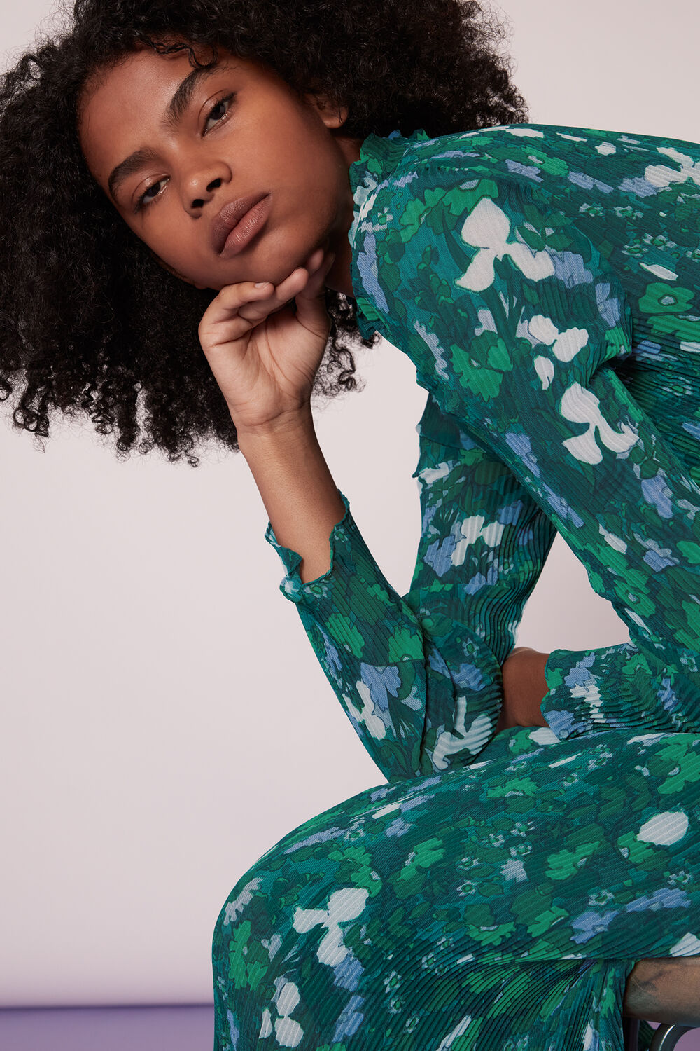 Kaleidoscope Plisse Midi Dress