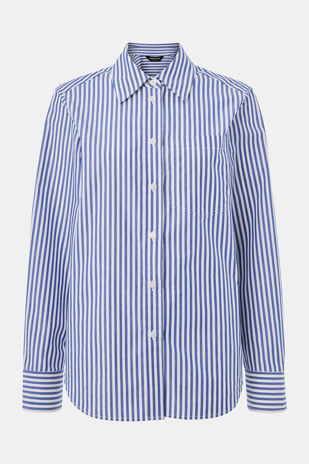 Blue Petite Relaxed Fit Stripe Shirt