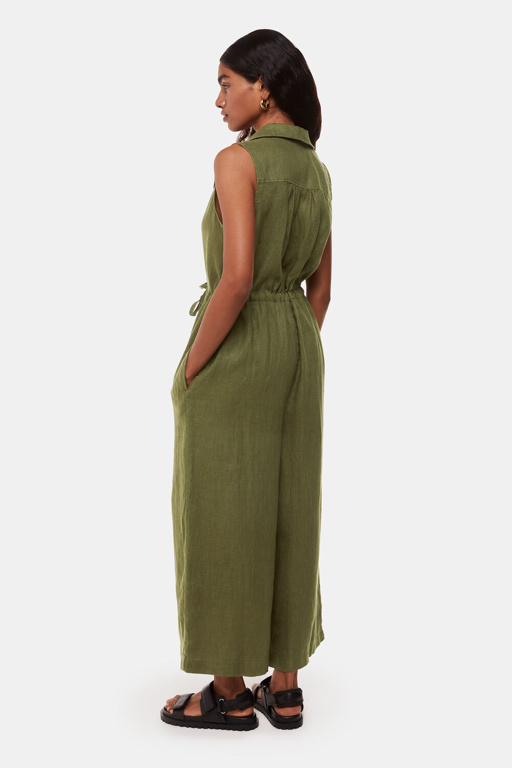 Petite Bella Linen Wrap Jumpsuit