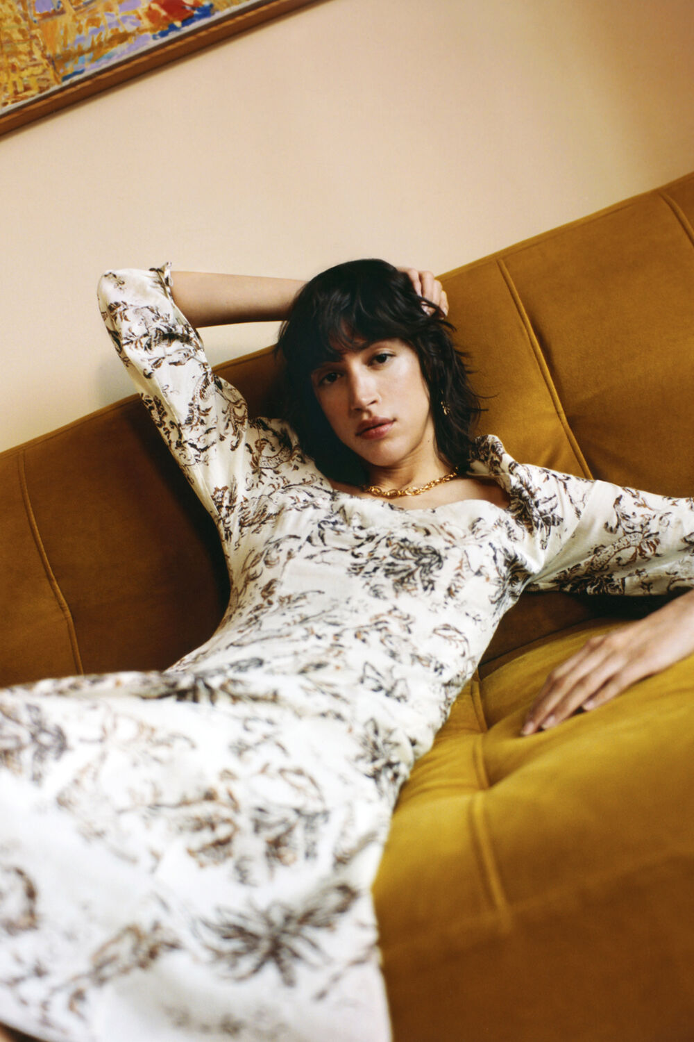 Halle Rococo Linen Blend Dress