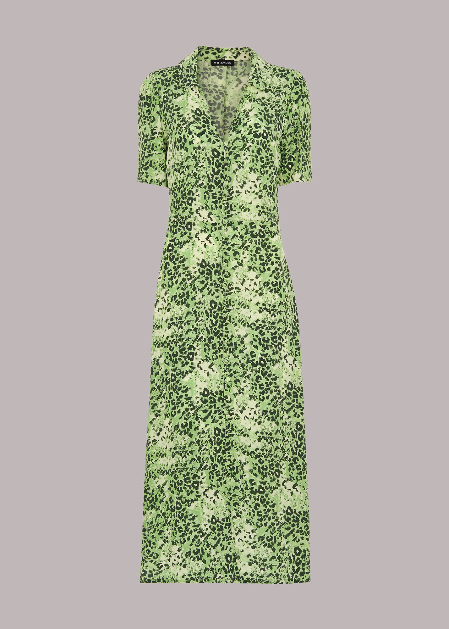 Green/Multi Rowan Hyena Spot Midi Dress WHISTLES