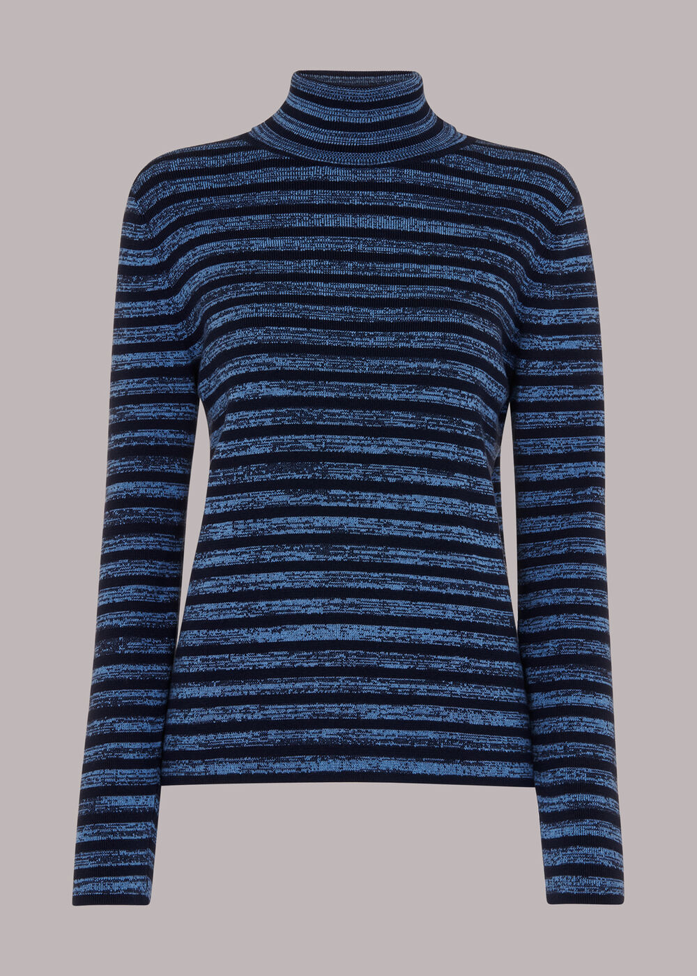 Stripe Polo Neck Knit