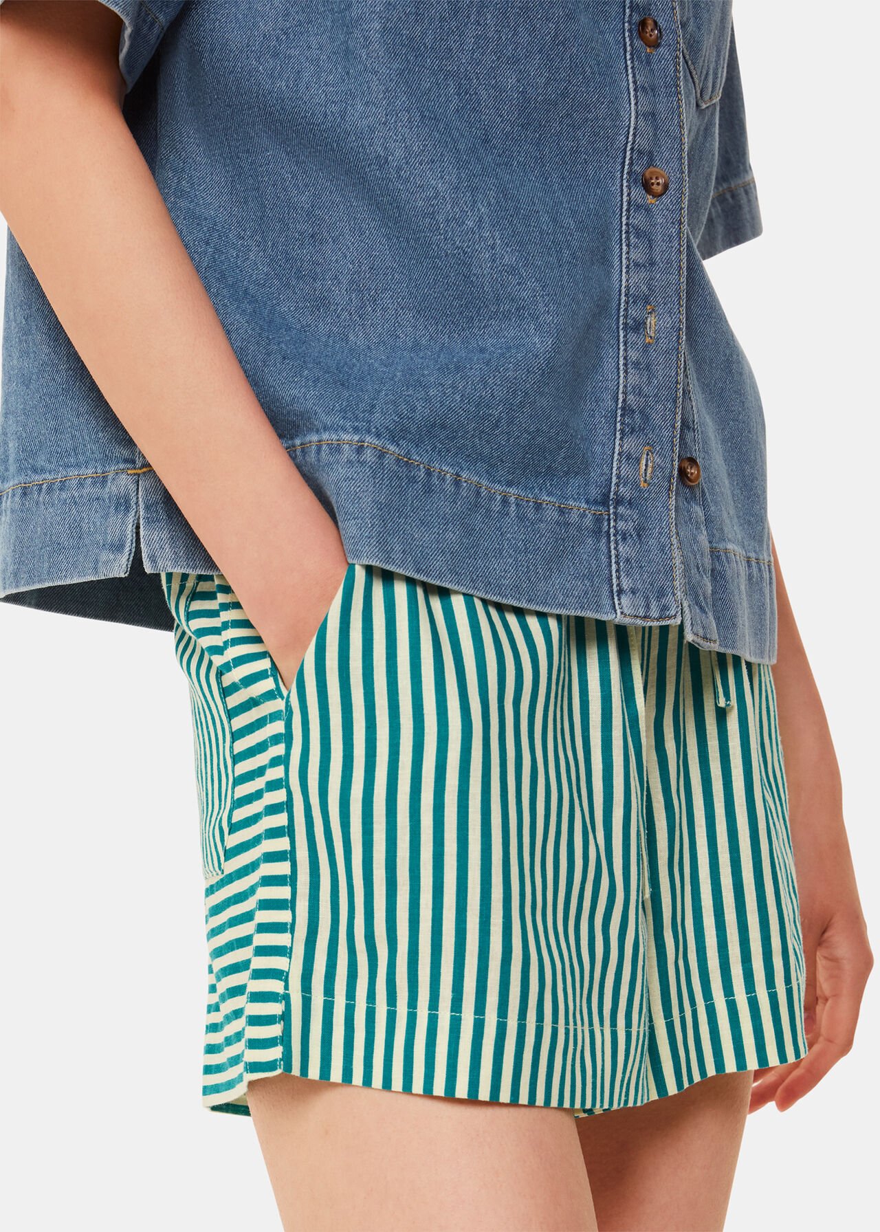 Stripe Linen Blend Short