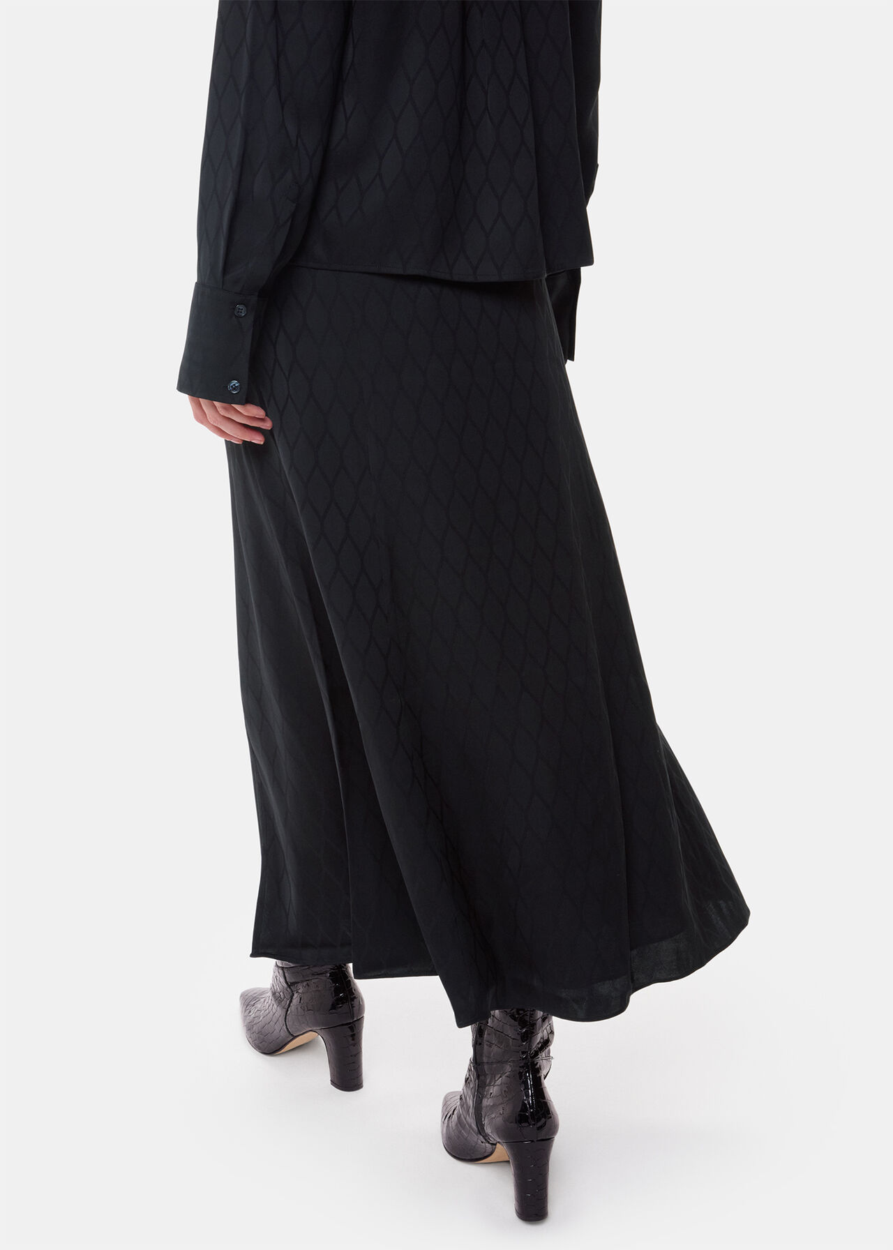 Diamond Jacquard Midi Skirt