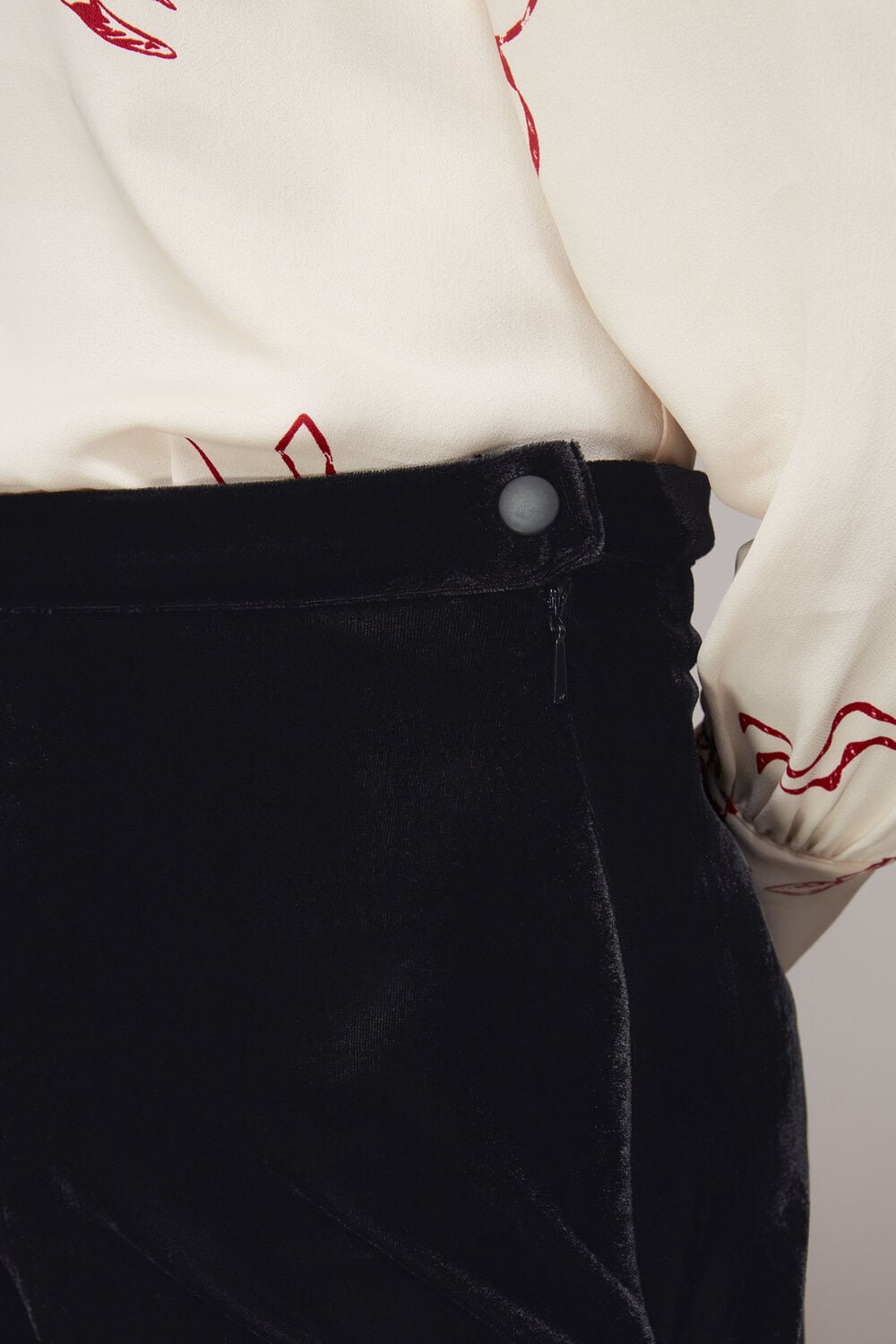 Velvet Wide Leg Crop Trouser