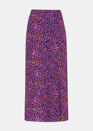 Mottled Leopard Midi Skirt