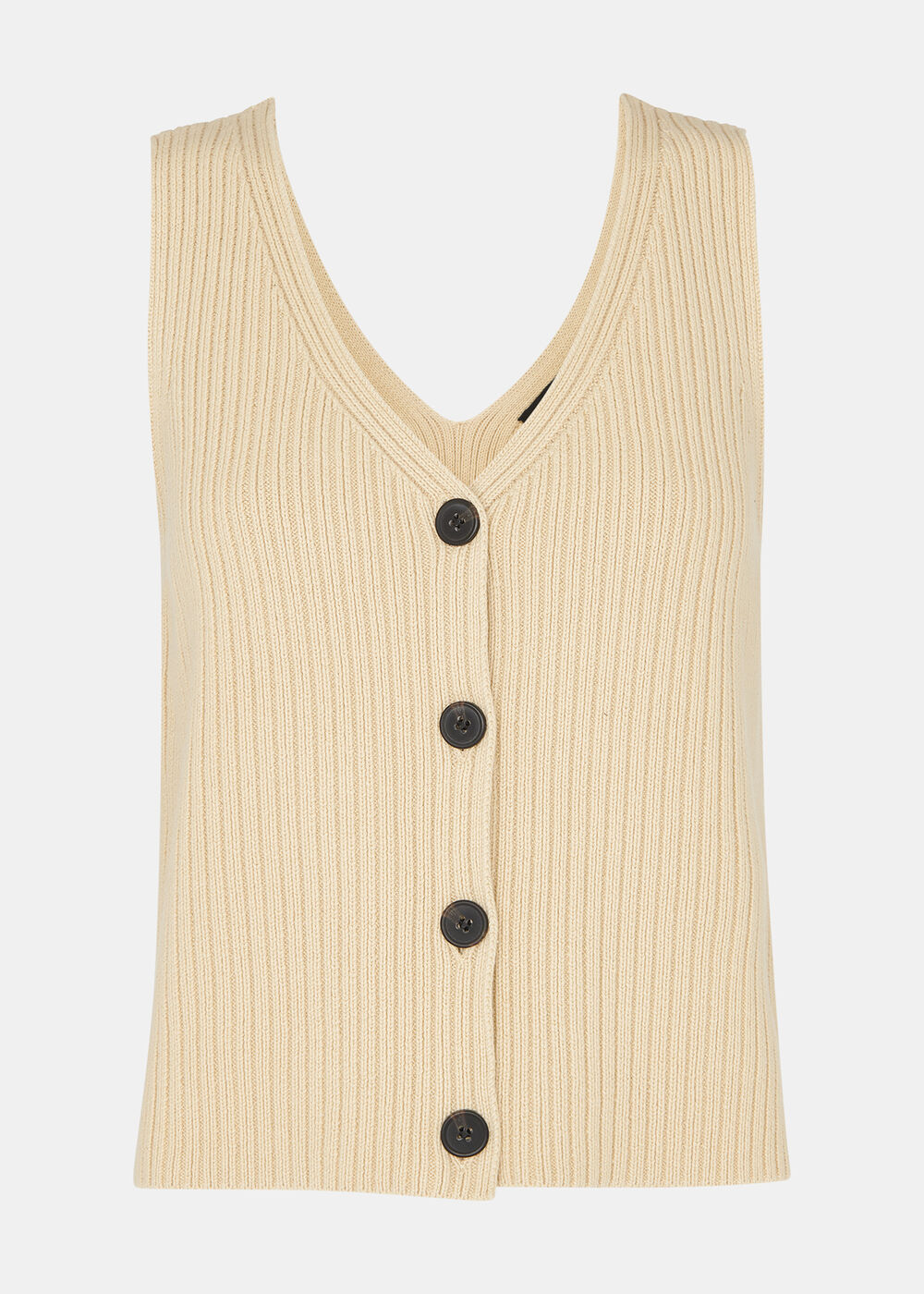 Button Front V Neck Tank