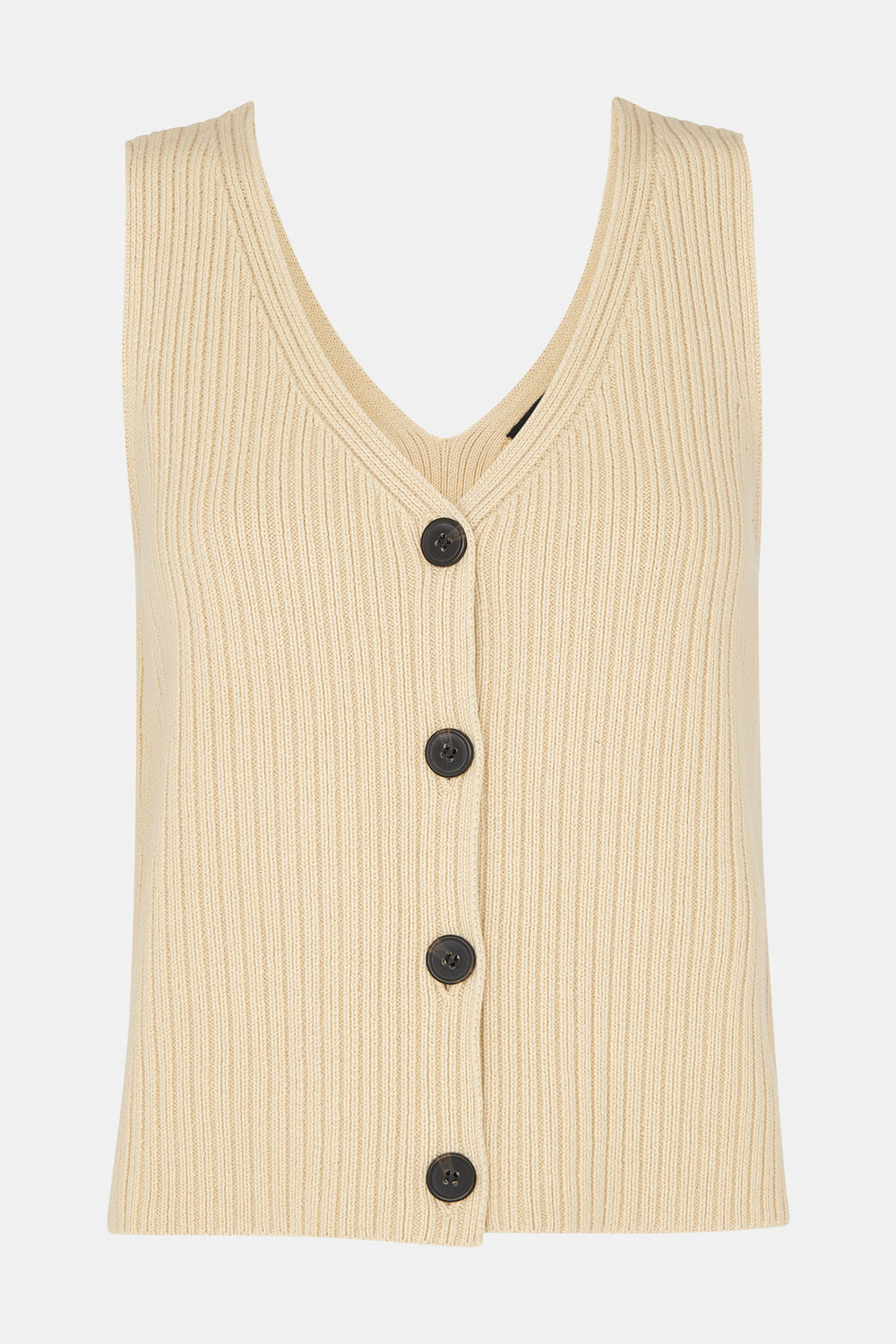 Button Front V Neck Tank