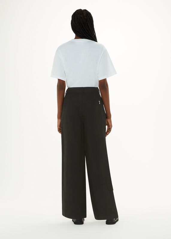 Black Flora Pocket Detail Pants 