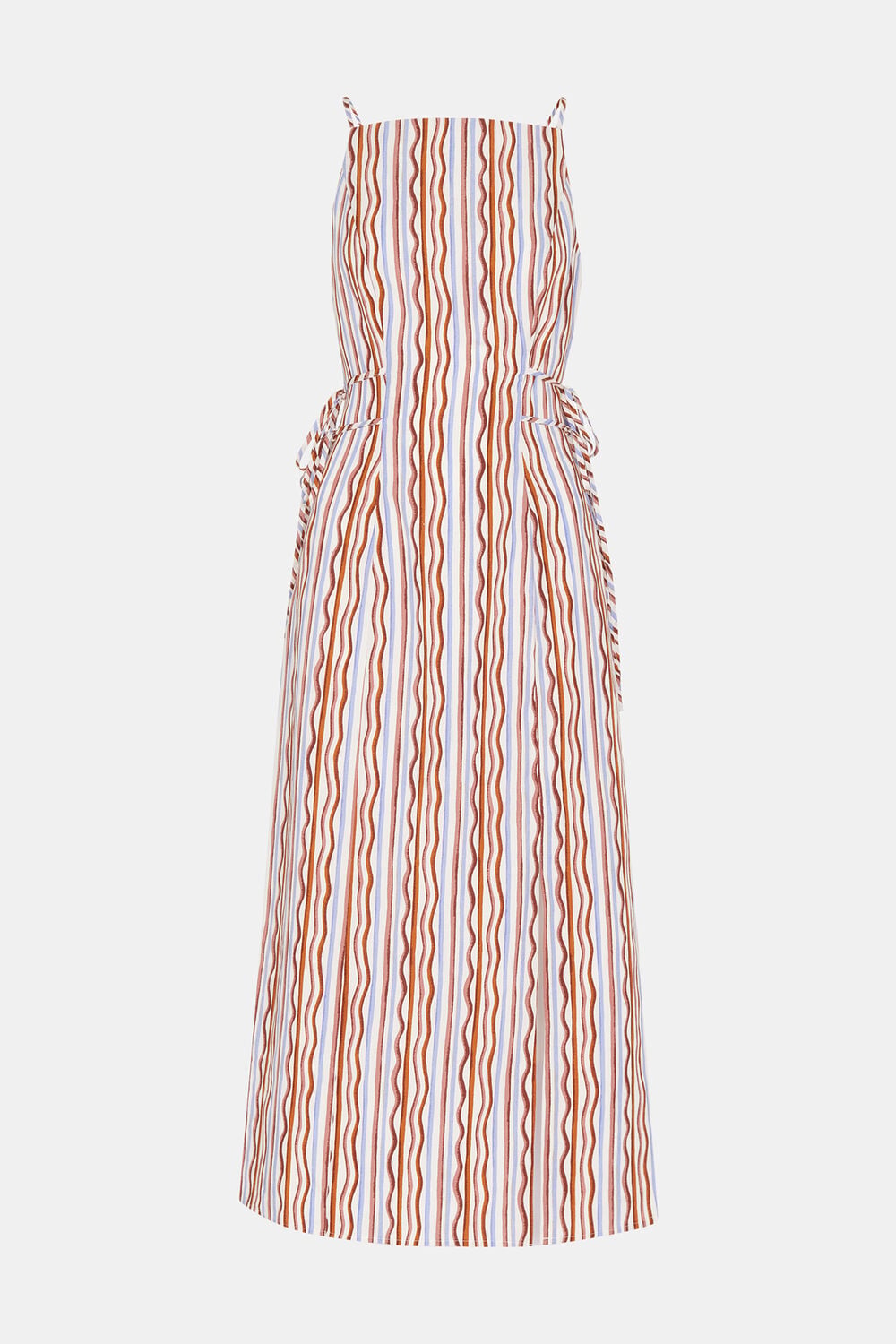 Multicolour Wiggle Stripe Tie Detail Dress