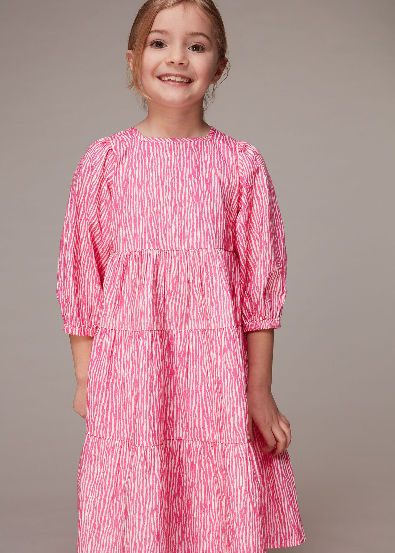 Romy Uneven Lines Tiered Dress