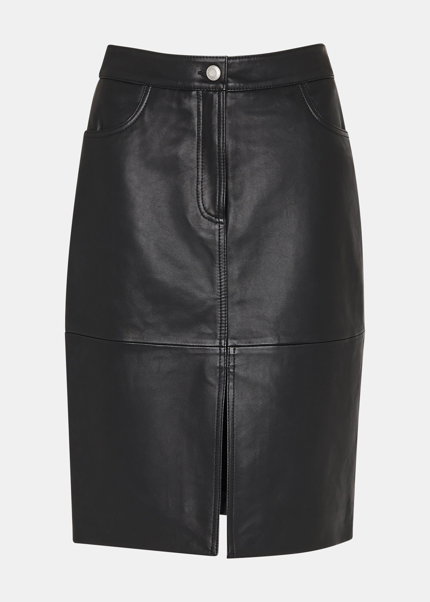 Black leather skirt with split online