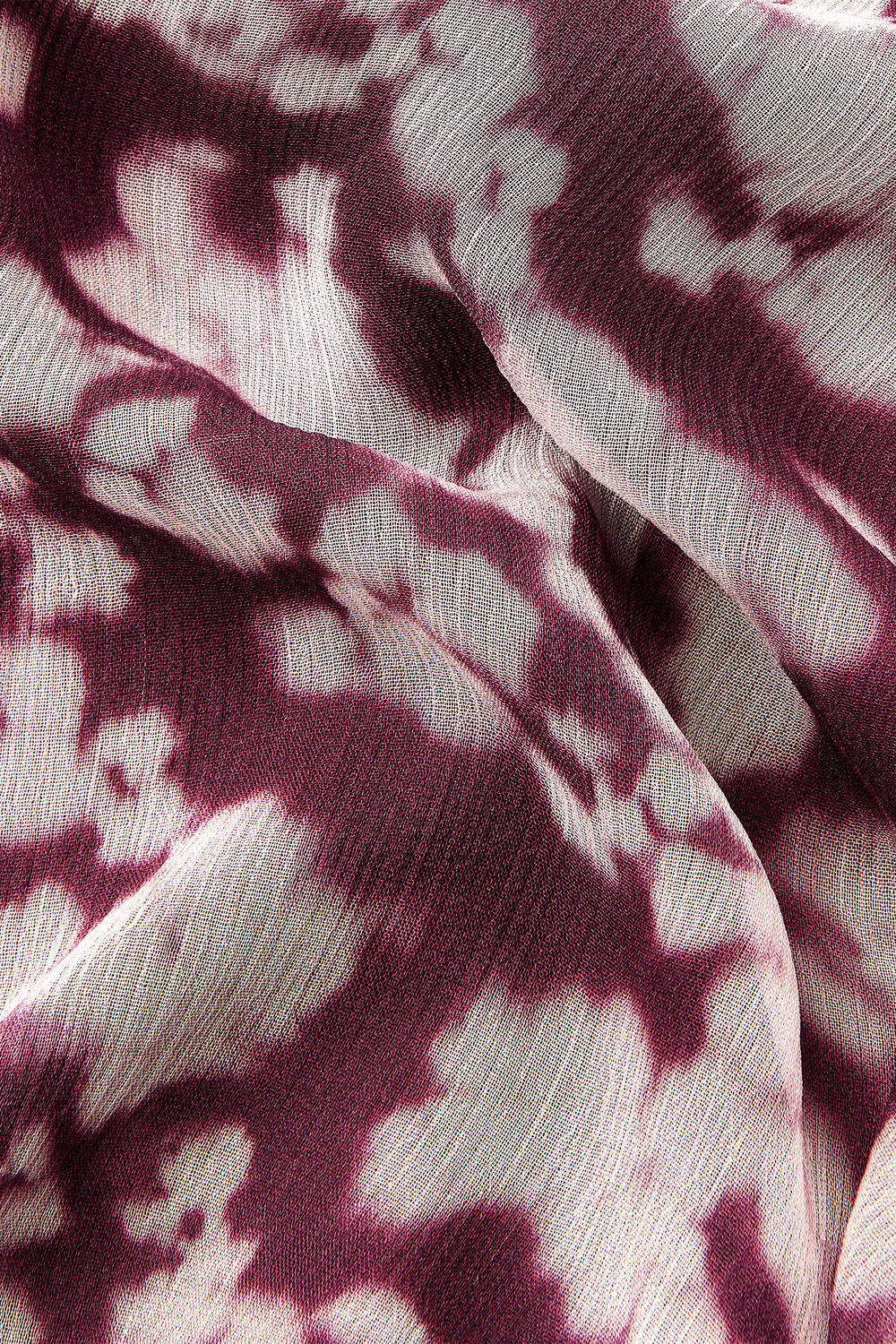 Burgundy Inky Floral Long Sleeve Blouse