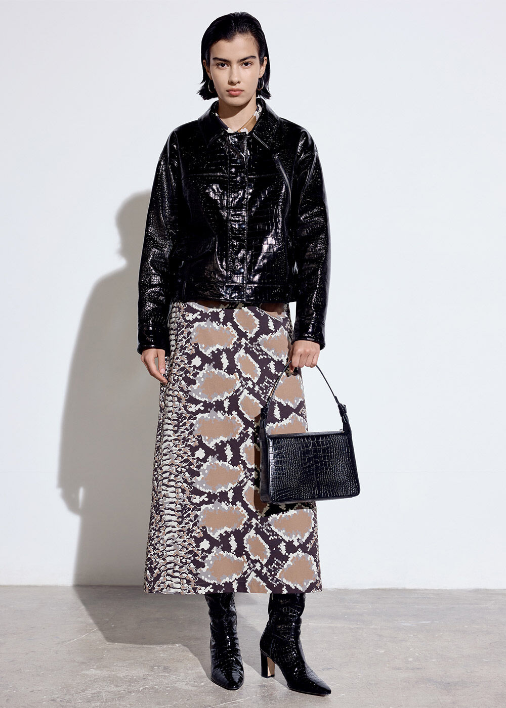 Snake print skirt size 18 top