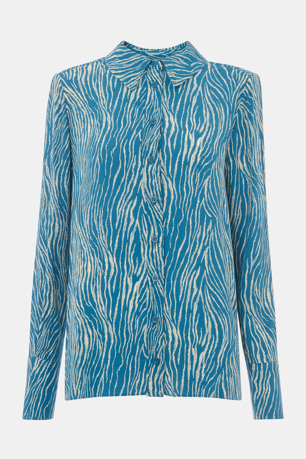 Blue Zebra Button Up Shirt