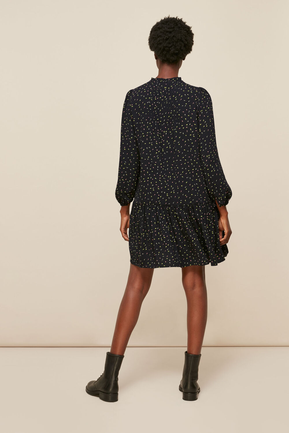 Bright Bud Print Smock Dress