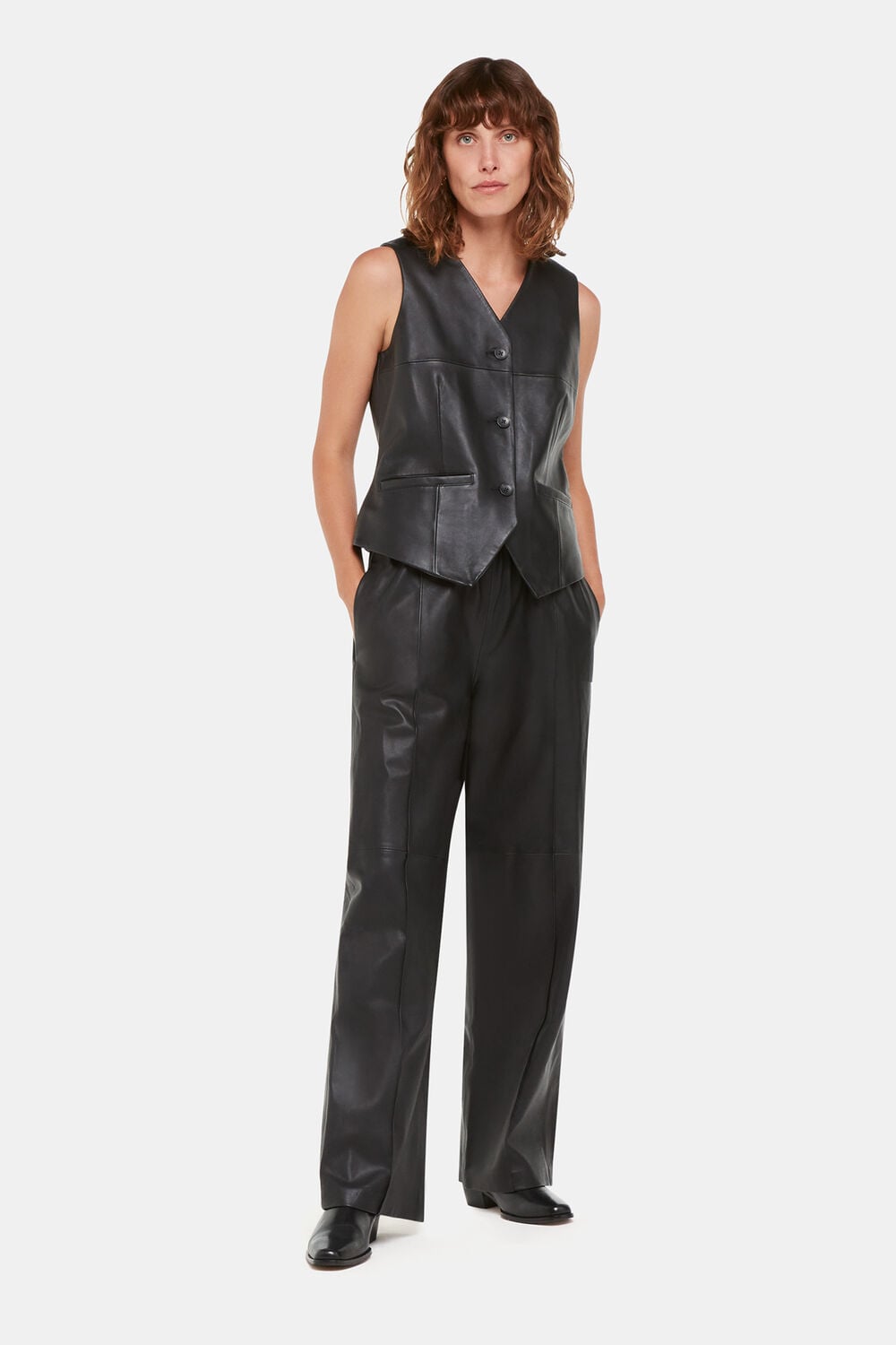 Catrin Leather Waistcoat