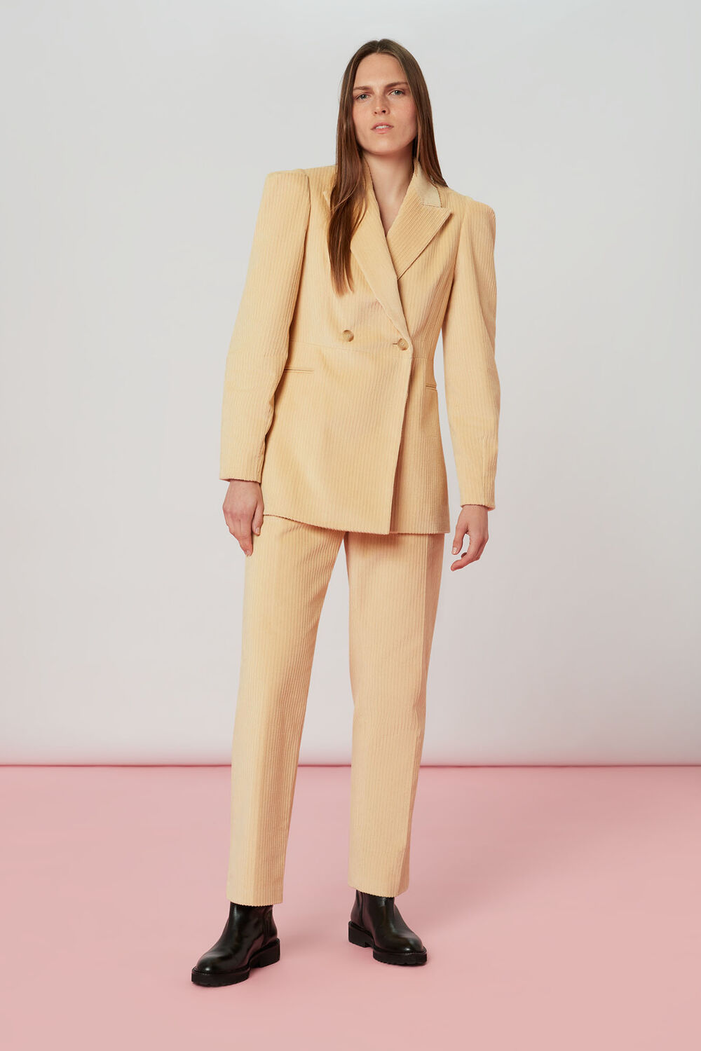 Suki Cord Puff Sleeve Blazer
