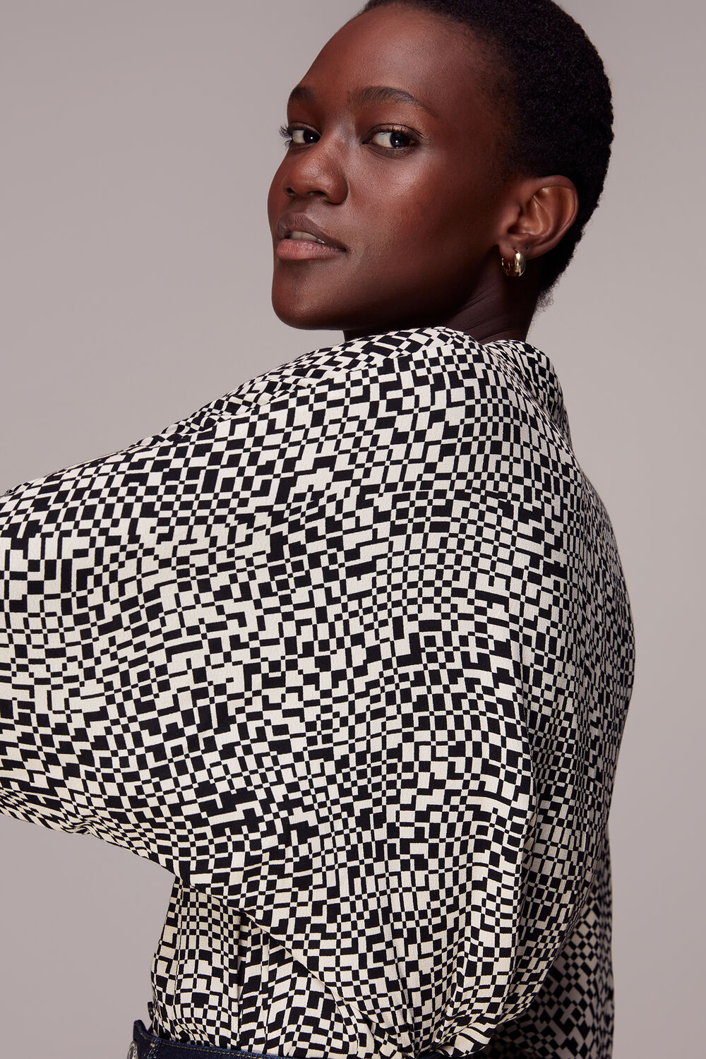Multicolour Checkerboard Ramona Blouse