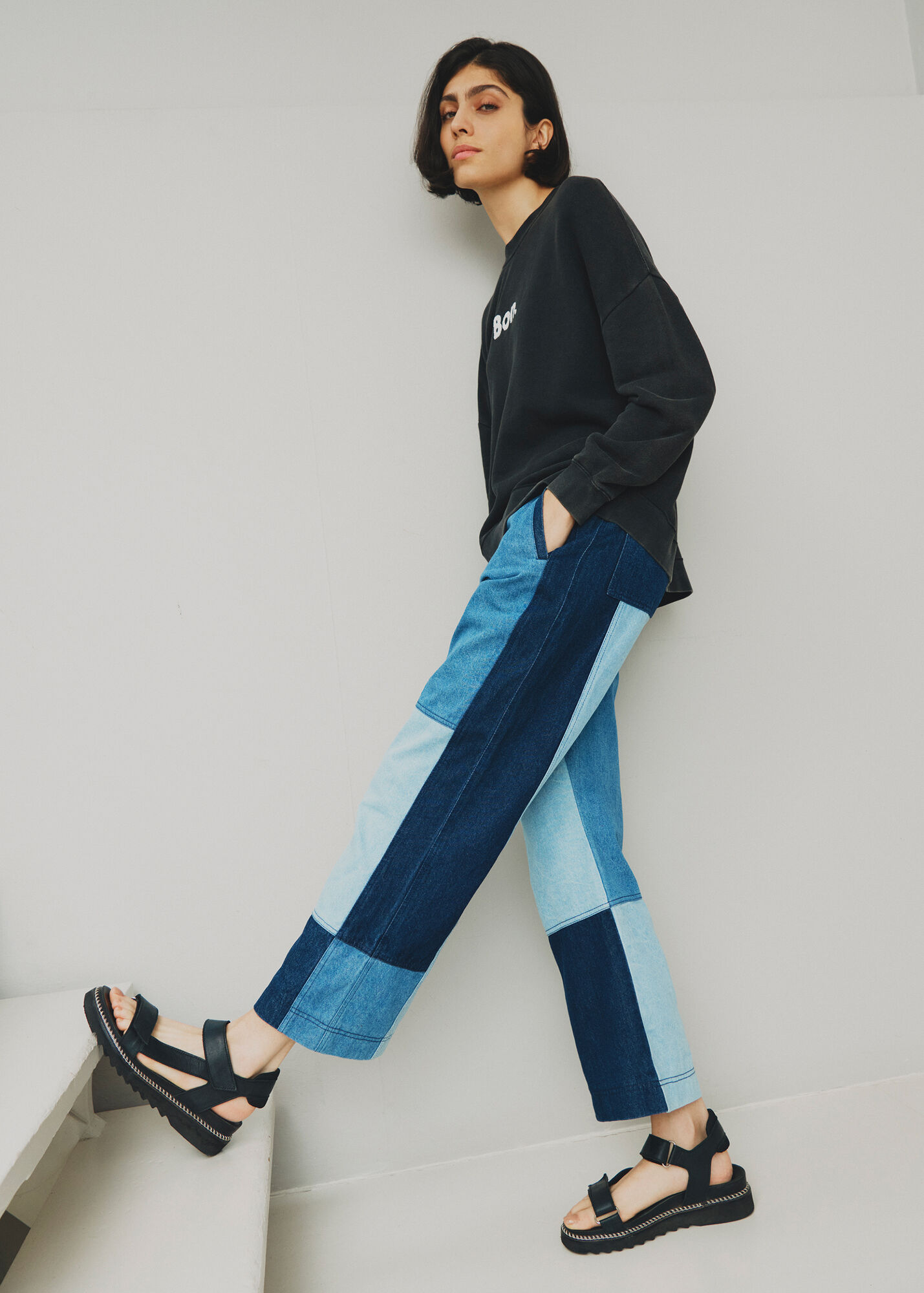 Denim Patchwork Jean WHISTLES Whistles