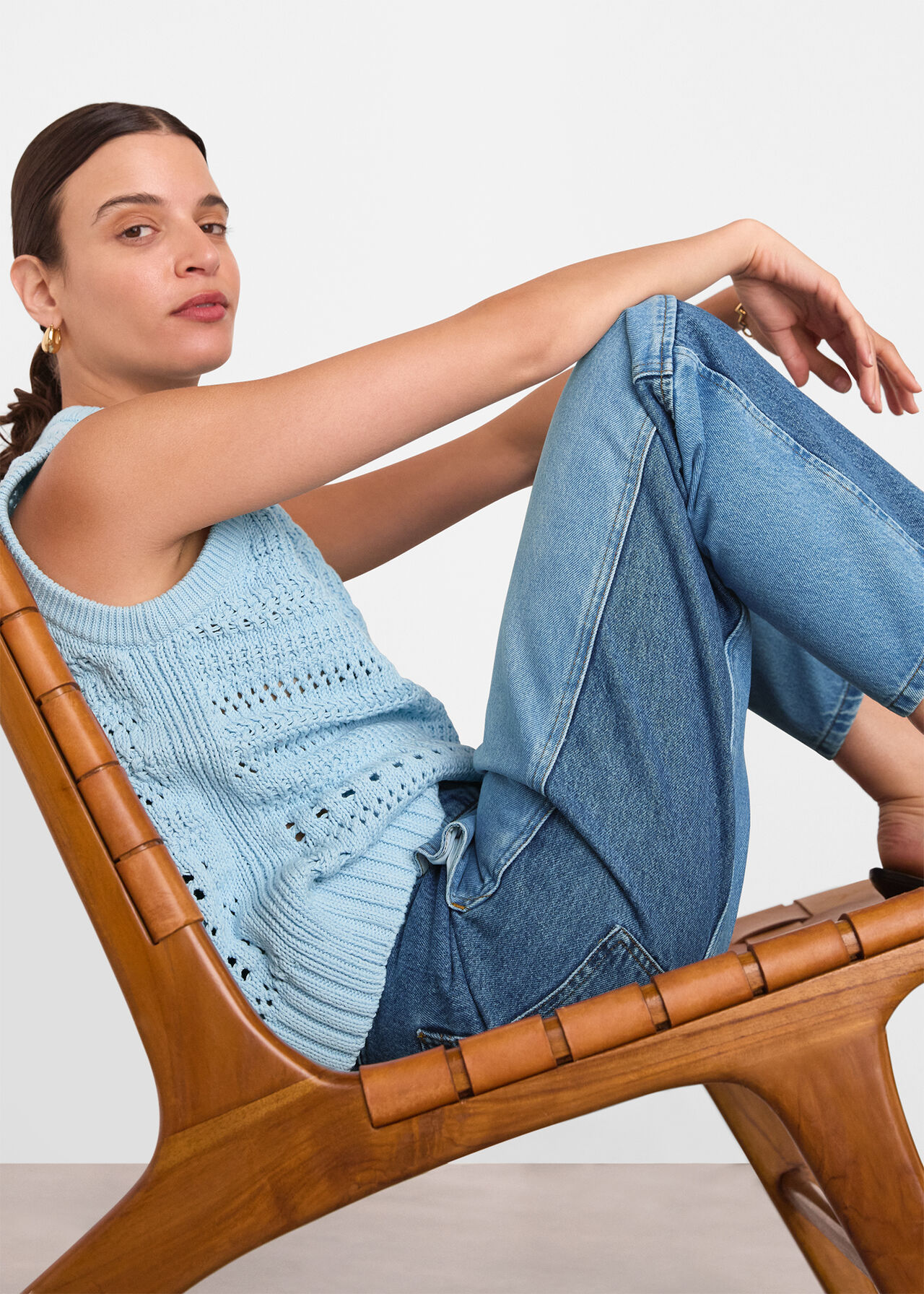 Patchwork Barrel Leg Jean
