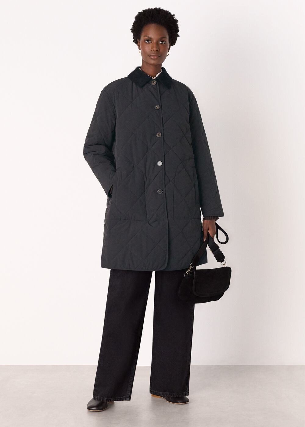 Quilted Cord Collar Coat