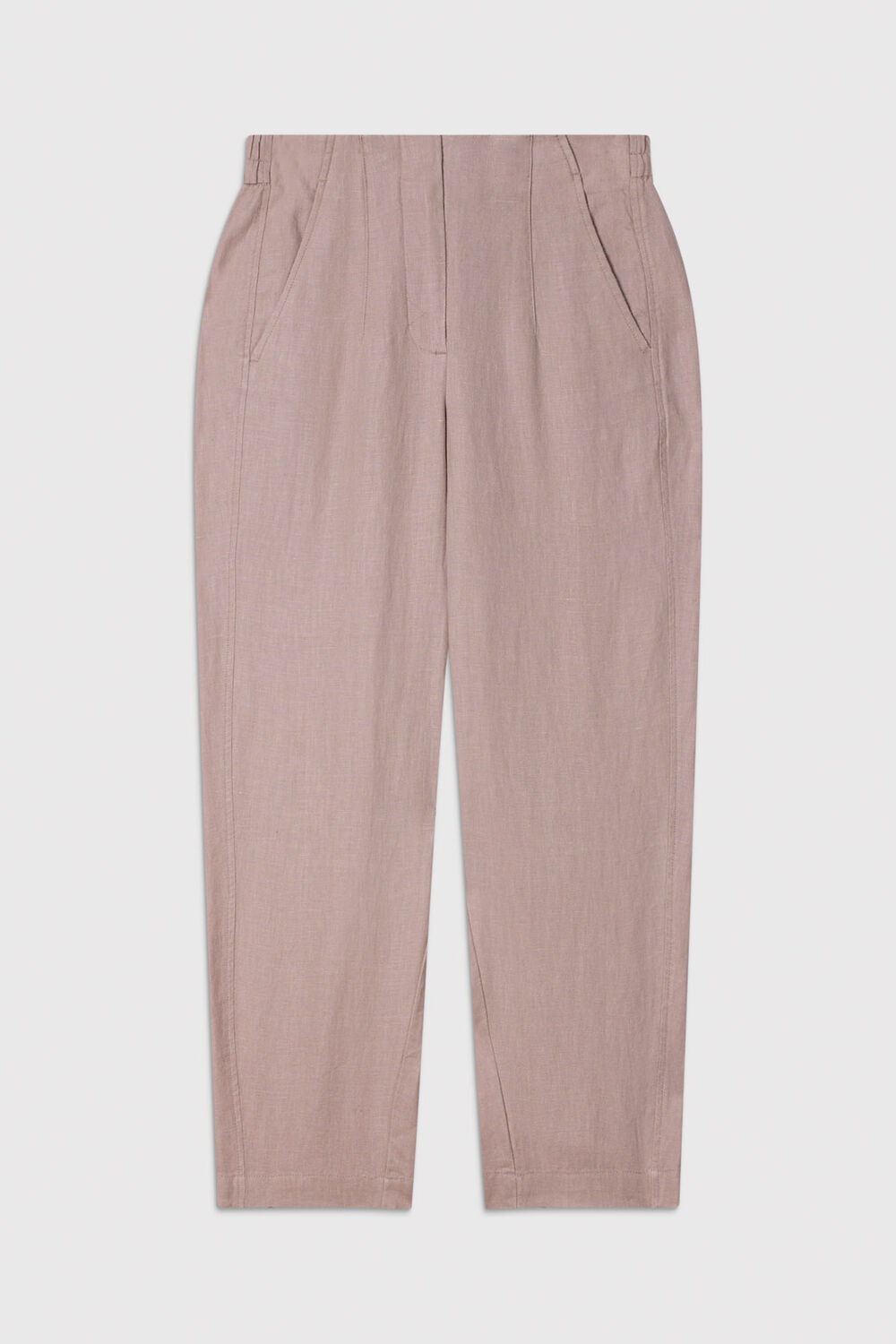 Dusty Pink Petite Linen Barrel Leg Trouser