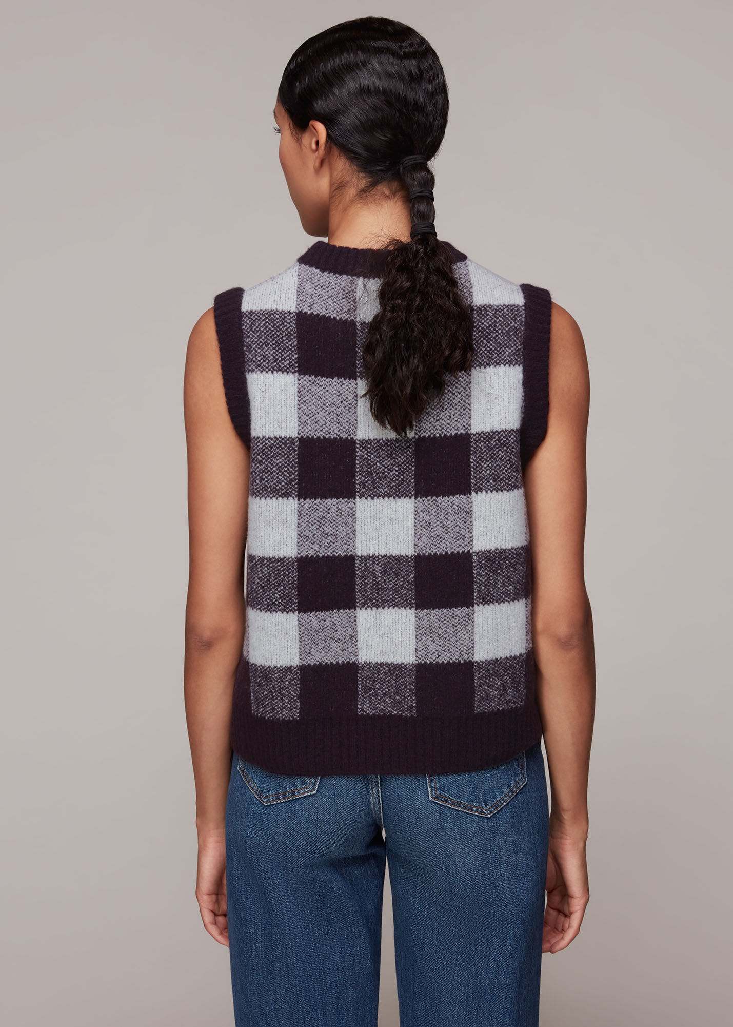 Multicolour Checked Tank Knit | WHISTLES | Whistles UK |