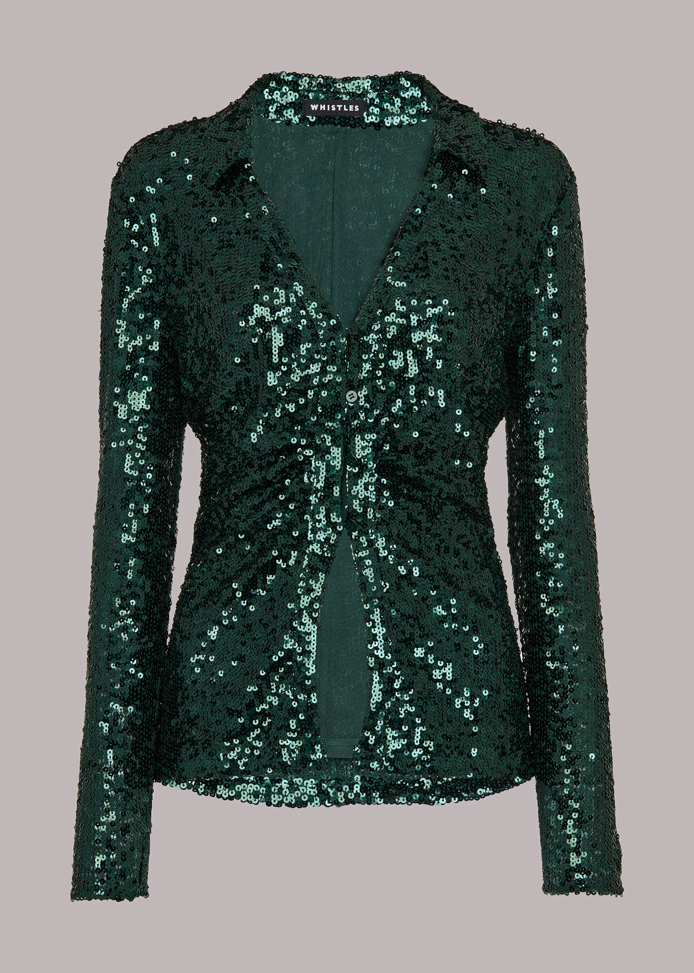 Dark green sequin new arrivals top