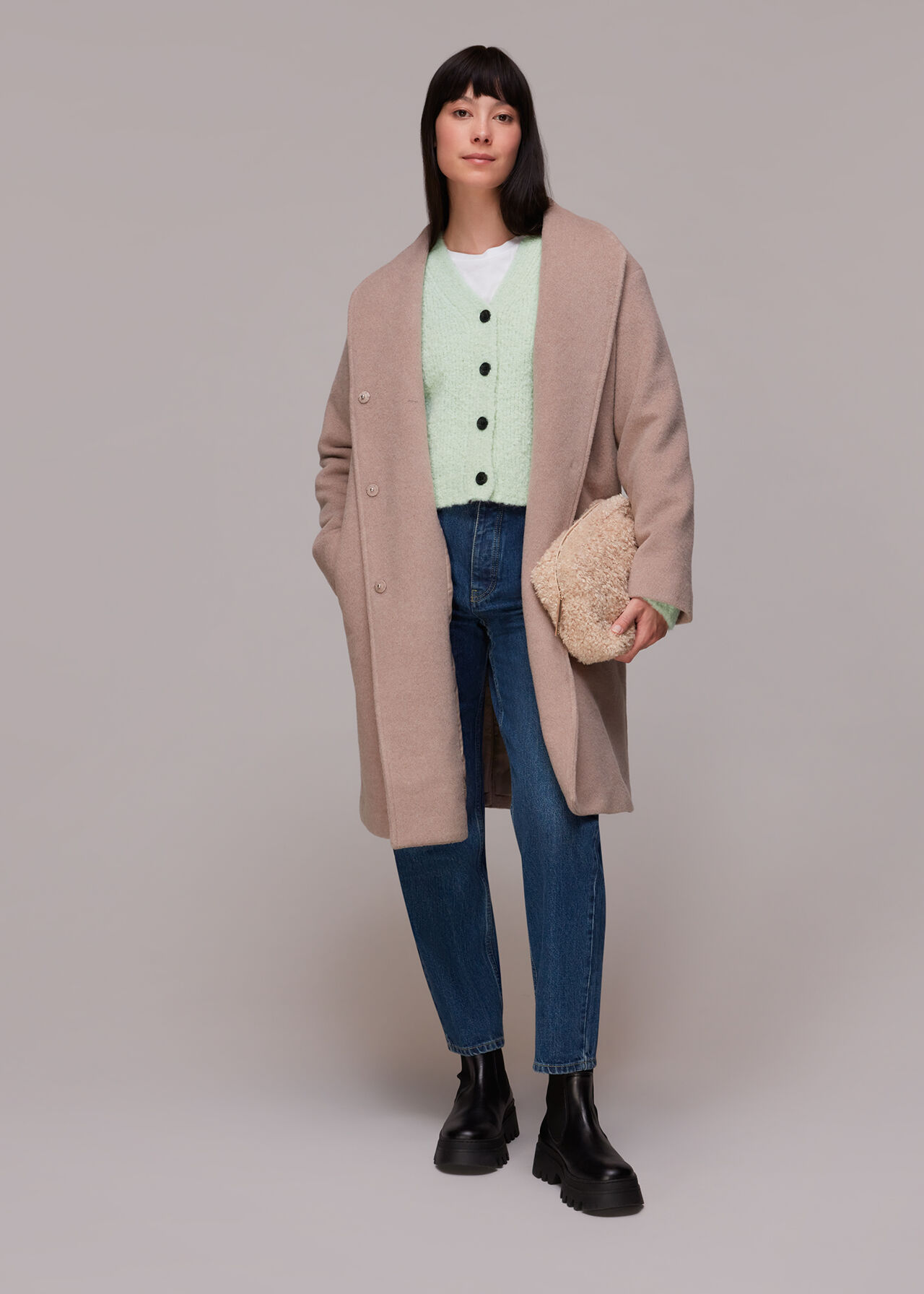 Cropped Boucle Cardigan